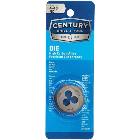 Century Drill & Tool Century Drill & Tool 4-40 National Coarse 1 In. Across Flats Fractional Hexagon Die 96101